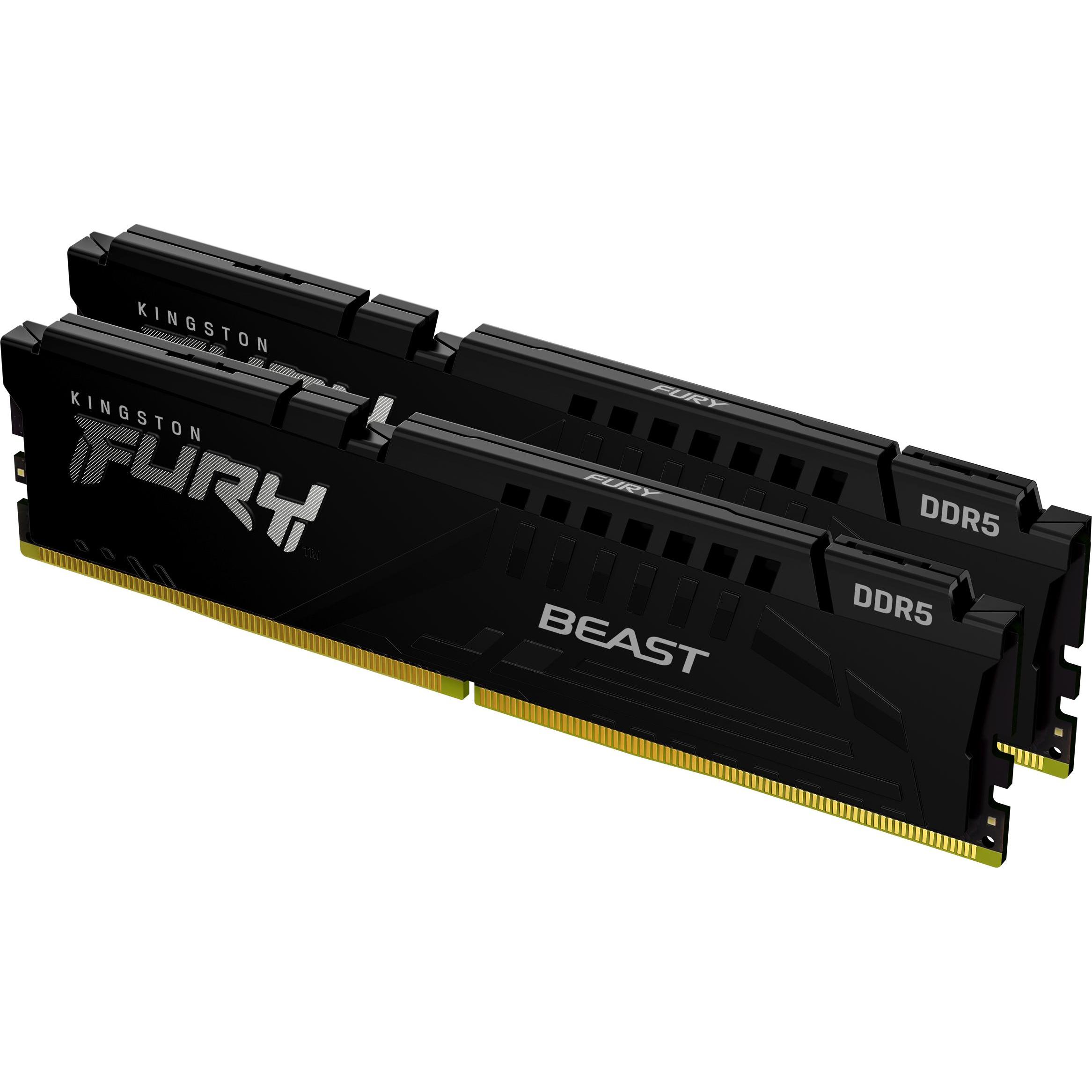 Kingston FURY Beast (2 x 8GB, 5600 MHz, DDR5-RAM, DIMM), RAM, Schwarz