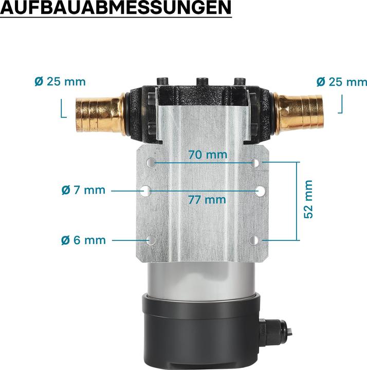 Produktbild Wiltec Bio Dieselpumpe 12V 150W 40l/min Heizölpumpe selbstansaugend Absaugpumpe