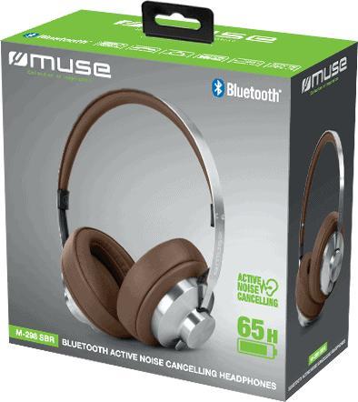 Actual product image Muse Wired headphones | Headphones | M-298 SBR | Bluetooth | ANC | Brown/Silver (ANC, 65 h, Cable, Wireless)