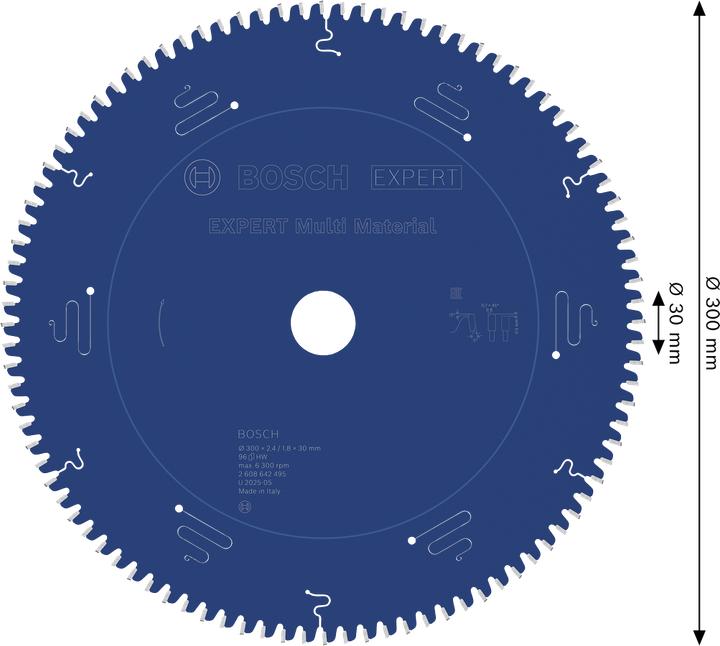 Produktbild Bosch Professional Zubehör Kreissägeblatt Expert for Multi Material, 300 x 30 x 2,4 mm, 96