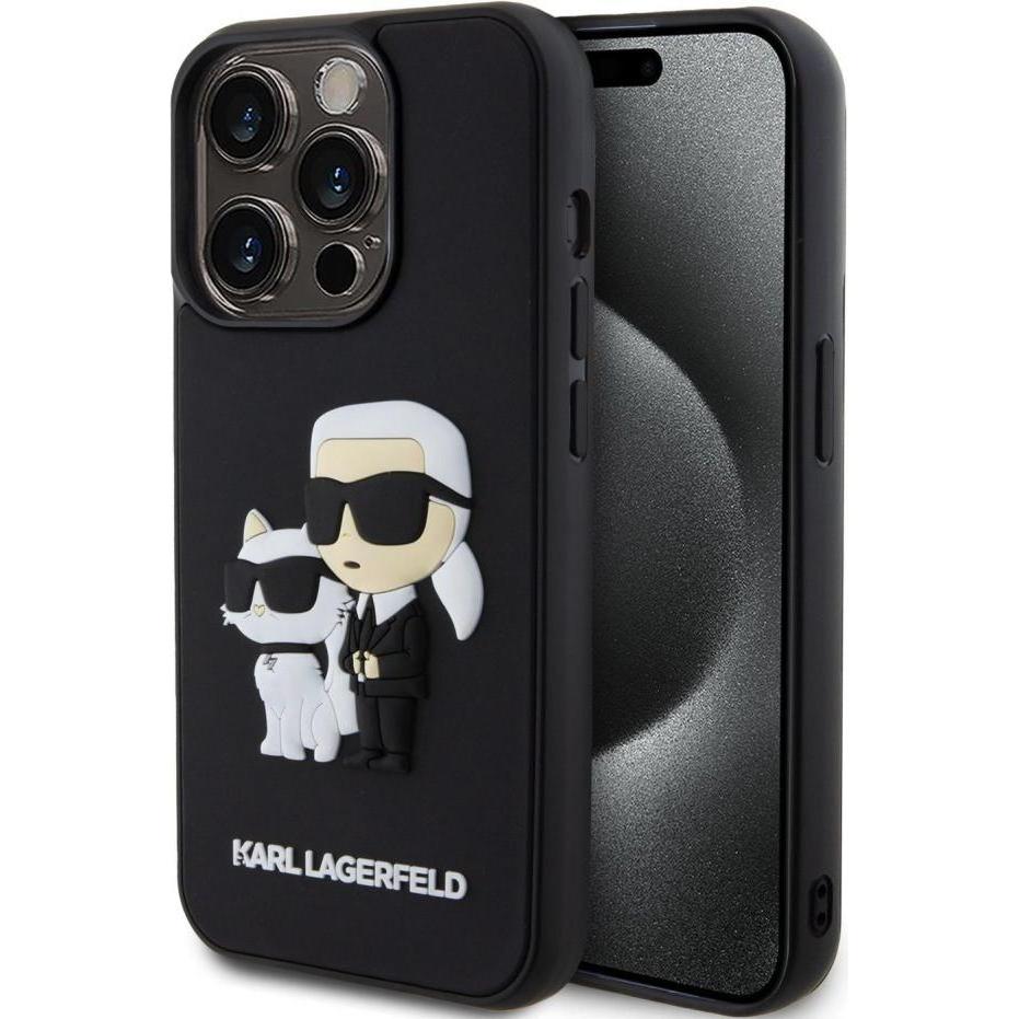 Karl Lagerfeld 3D Rubber Karl and Choupette Case for iPhone 13 Pro Black (Apple iPhone 13 Pro), Smartphone Hülle, Schwar...