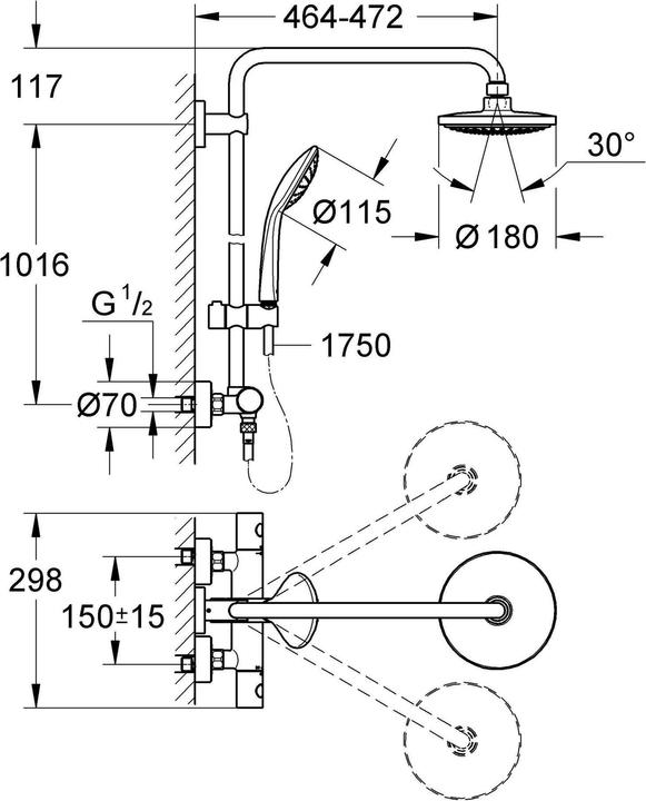 Produktbild Grohe Euphoria System 180 Duschsystem