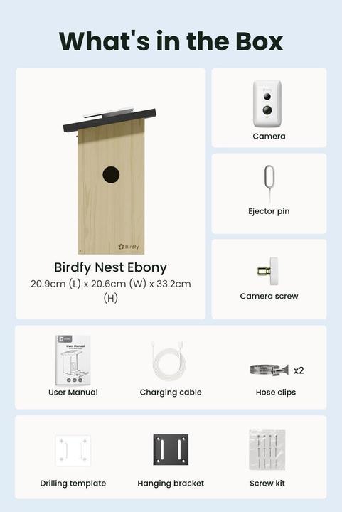 Actual product image Birdfy Nesting box with camera and solar
