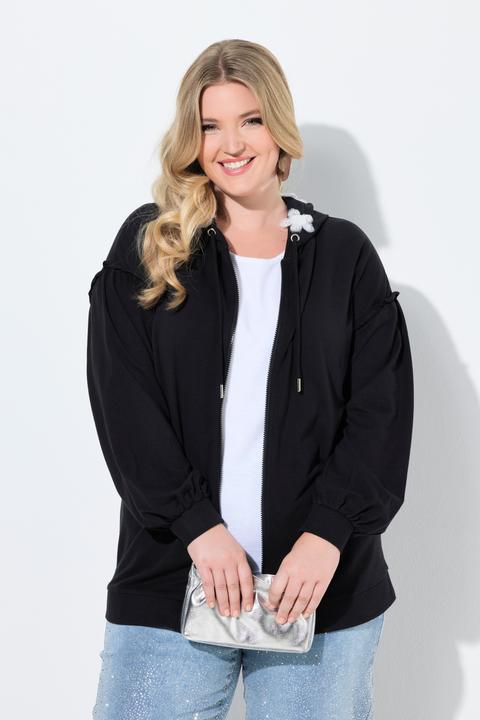 Produktbild Miamoda Sweatjacke, Loose Fit, Kapuze mit Glitzer-Blüten (52)