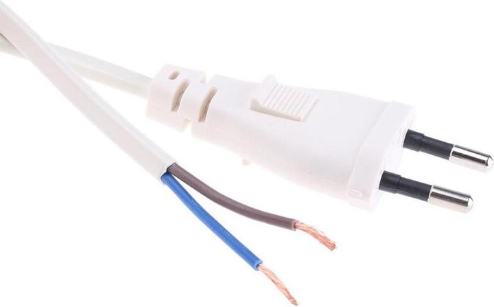 Produktbild RS PRO Netzkabel, A offenes Ende, B Eurostecker Typ C / Stecker, 2,5 A, 2m Weiss, 250 V (2 m)