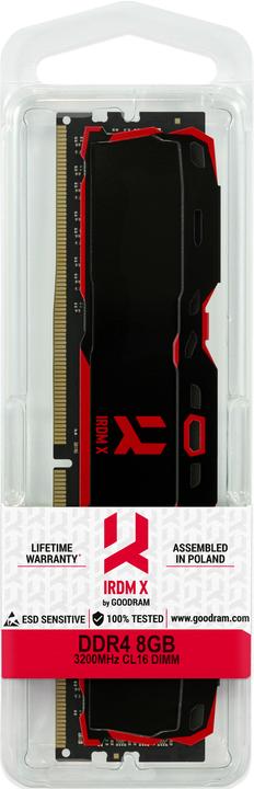 Produktbild Goodram IRDM X Speichermodul 8 GB 1 x 8 GB DDR4 3200 MHz (1 x 8GB, 3200 MHz, DDR4-RAM, DIMM)