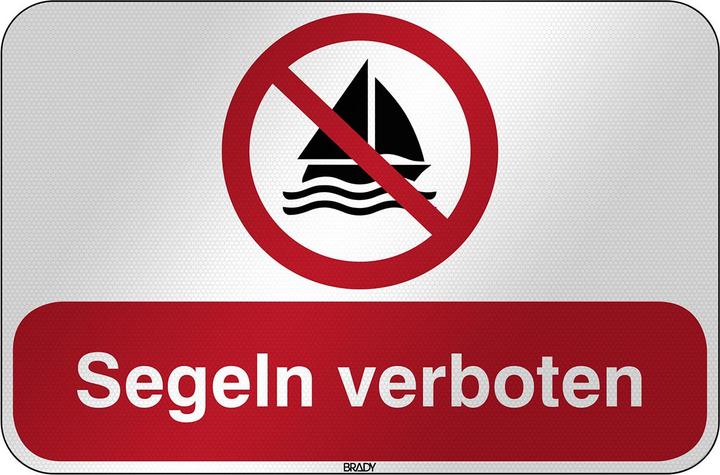 Actual product image Brady P/P053/DE336/RFL-590X390-1, ISO Safety sign - No sailing, Laminated polyester m