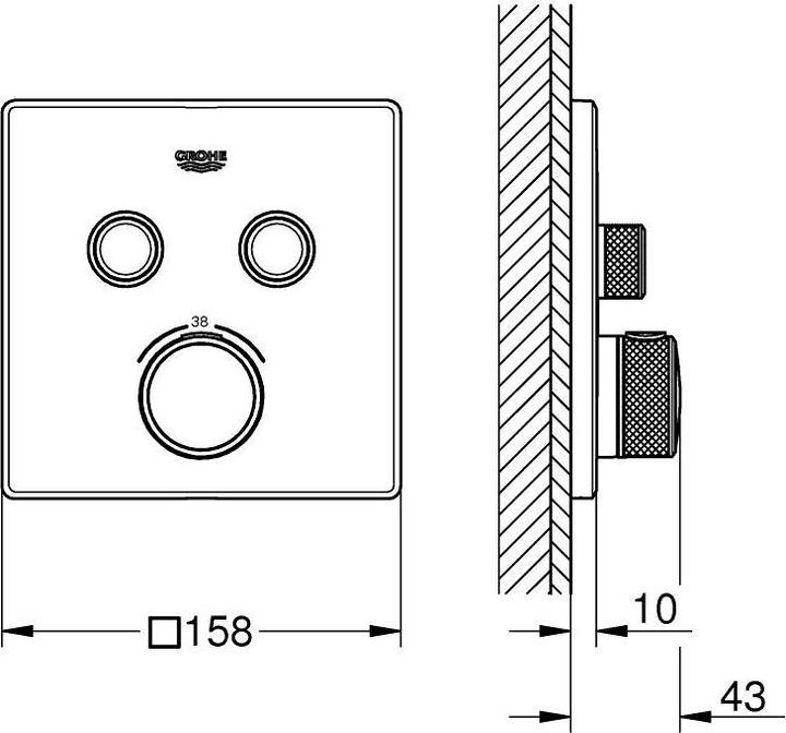 Immagine prodotto Grohe Termostato GROHTHERM SMARTCONTROL eck 2 Absp.ve. warm sunset spazzolato