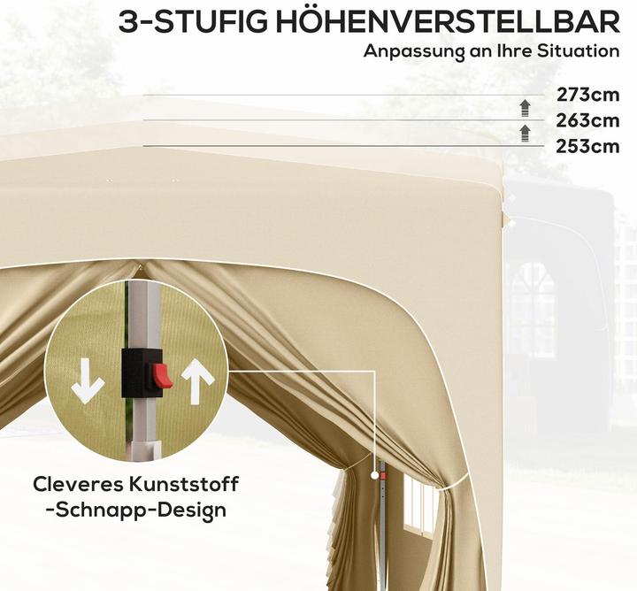 Actual product image Outsunny Pavillon Metall, Polyester Sand (300 cm, 300 cm)