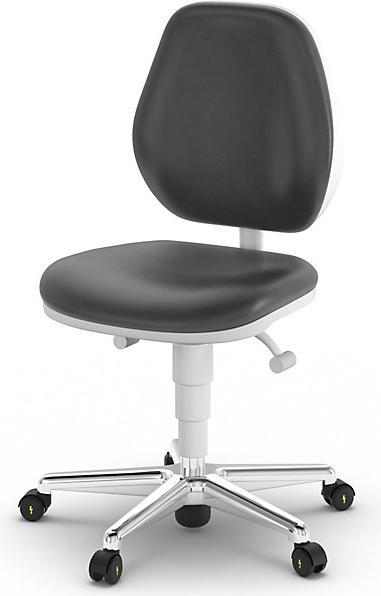 Produktbild Bimos Reinraum-Arbeitsstuhl, mit Rollen, Kunstlederbezug mit Permanentkontakt (47 - 61 cm)
