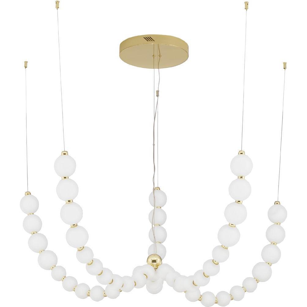 Nova Luce, Pendelleuchte, PERLA LED Pendelleuchte Gold 125W Warmweiss 150x118cm dimmbar 9695203