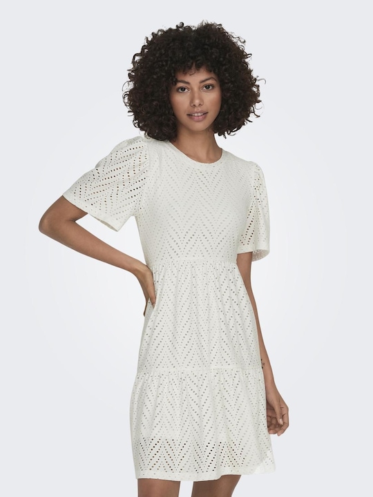 Produktbild JdY Broderie Anglaise Kleid mit kurzen Ärmeln (XS)
