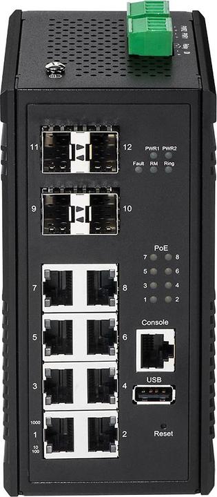 Actual product image Edimax Pro Edimax Port Gigabit PoE WebManageable Industrial Switch SFP Slots (8 Ports)