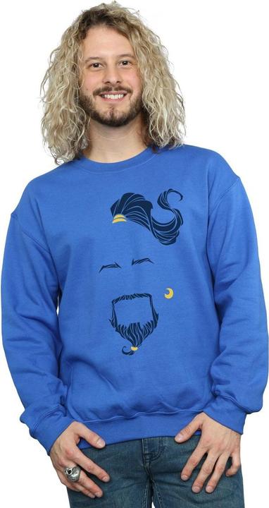 Actual product image Disney Mens Aladdin Movie Genie Blue Face Sweatshirt (M)