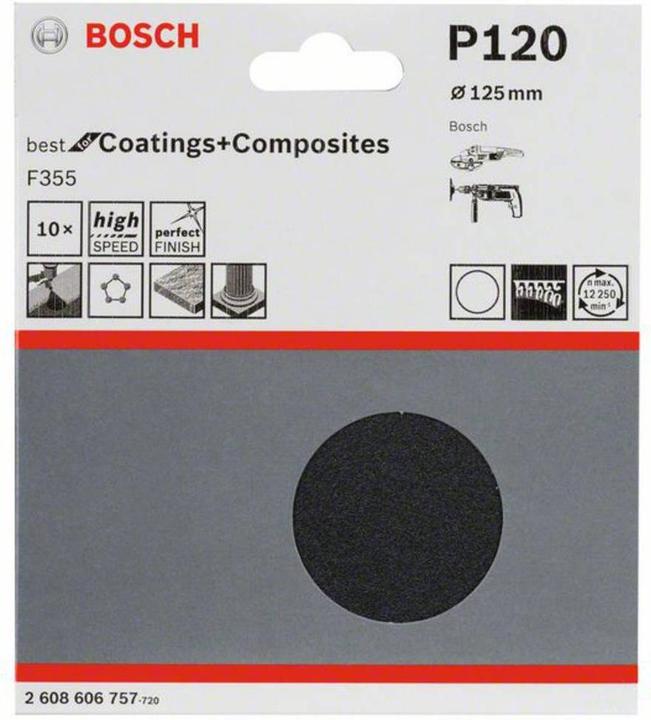 Produktbild Bosch Professional Zubehör PRO F355 Schleifblatt, 125 mm, G120 (120)