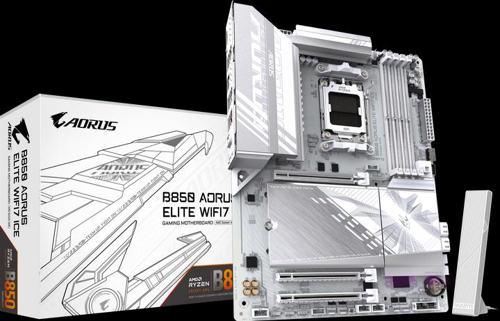 Actual product image Gigabyte B850 AORUS Elite WIFI7 ICE (AM5, AMD B850, ATX)
