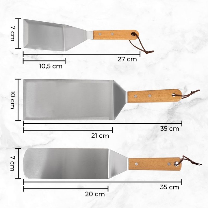 Image du produit Hermex Spatule de cuisine Spatule à barbecue Spatule à burger Set