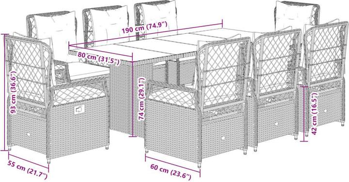 Produktbild vidaXL Garten Essgruppe