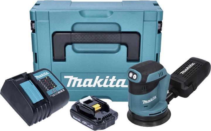 Produktbild Makita DBO 180 SY1J Akku Exzenterschleifer 18 V 125 mm + 1x Akku 1,5 Ah + LadegerÃ¤t + Makpac (Exzenterschleifer)