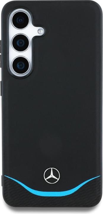 Image du produit Mercedes Leather Contrasted Blue Horizontal Curve MagSafe Case for Samsung Galaxy S25 - Black (Samsung Galaxy S25)