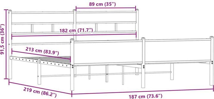 Image du produit vidaXL Bettgestell (183 x 213 cm)
