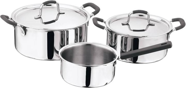 MasterPRO Kochgeschirr-Set mit Bratpfanne und Antihaftbeschichtung (Bräter + Schmortopf, Bratpfanne, Edelstahl)