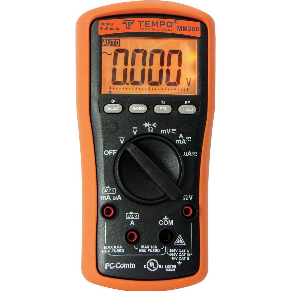 Tempo Communications, Multimeter, Hand Multimeter Digital MM200 (CAT IV 300V)
