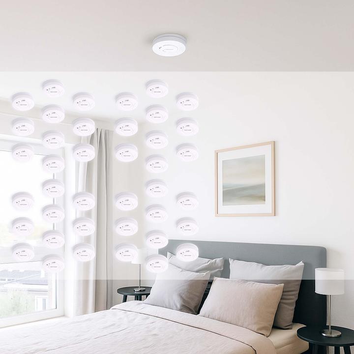 Produktbild Wiltec 40x Rauchmelder 3-V-Batterie Feuermelder HUSH-Funktion Brandschutzmelder