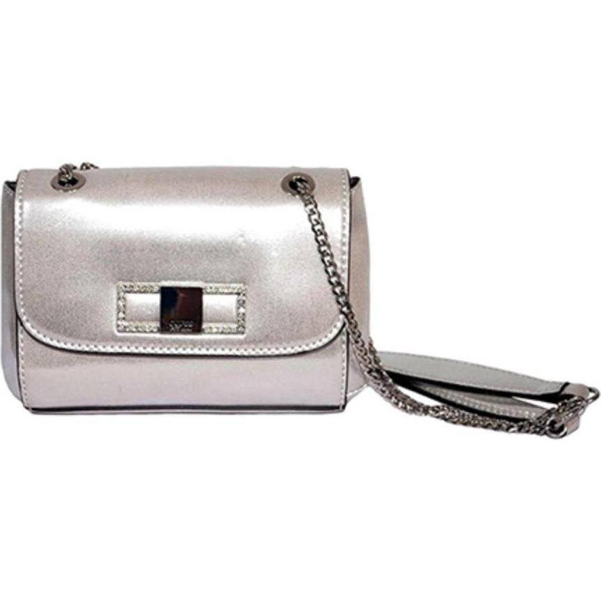 Guess Donna Argento Donne, Borsetta, Xbody Flap, Textile Crossbody Bag, Silver, Mini, For Women,