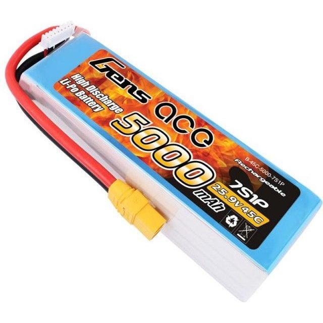 Thumbnail - Gens Ace 5000mAh 25.9V 45C 7S1P XT90 Battery (25.90 V, 5000 mAh)