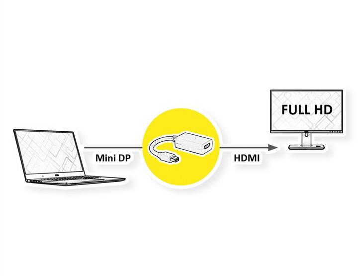 Produktbild Roline Mini DP zu (HDMI, 10 cm)