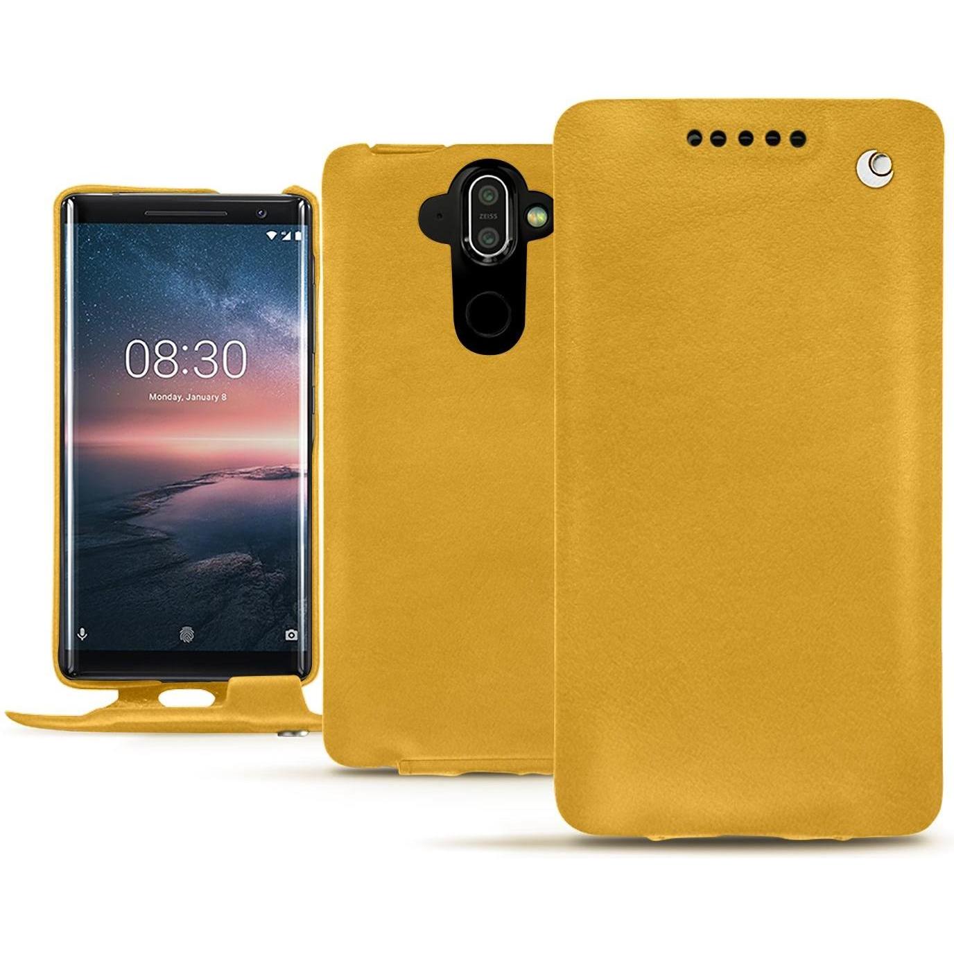 Thumbnail - Noreve Lederschutzhülle vertikal (Nokia 8 Sirocco), Smartphone Hülle, Orange