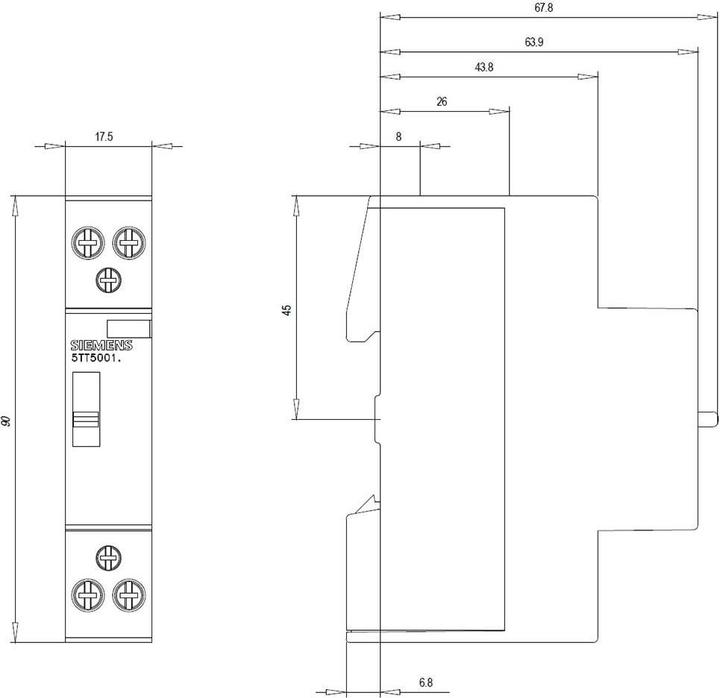 Produktbild Siemens Insta Contactor 0/1 auto 1NO 1NC AC
