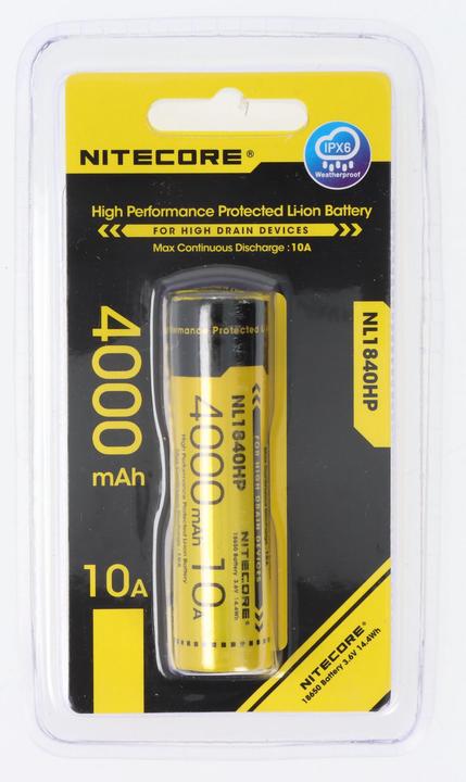 Produktbild Nitecore 18650 Li-Ion Akku, NL1840HP, 4000mAh, mit Schutzschaltung