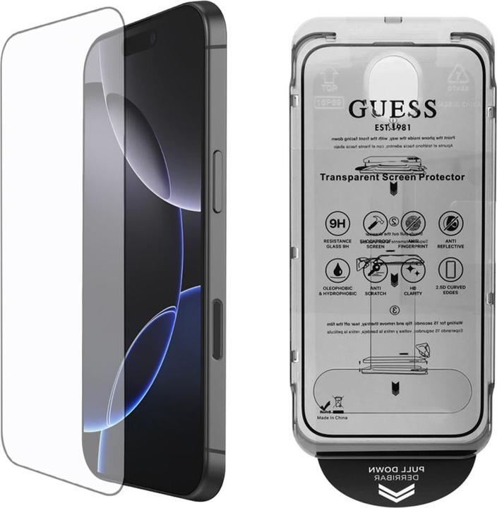 Productafbeelding Guess SzkÅo hartowane Screen Protector 2.5D Outline na iPhone 16 (1 Stuk, Apple iPhone 16)