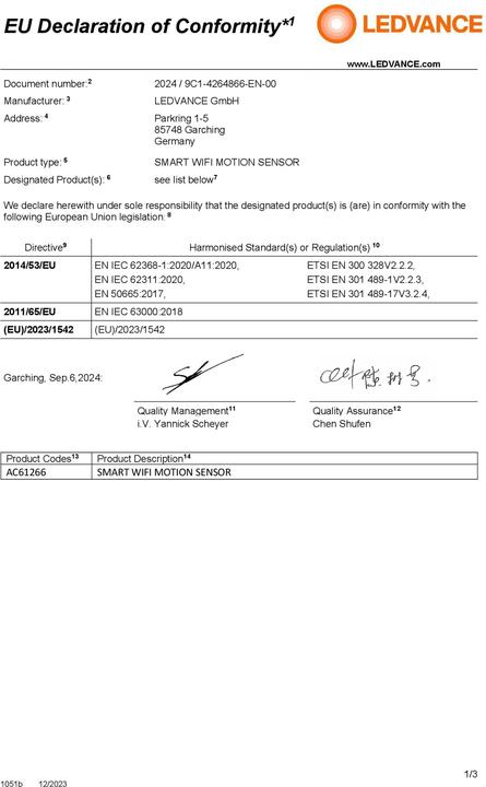 Actual product image Osram SMART+ WIFI MOTION SENSOR White (5 m)