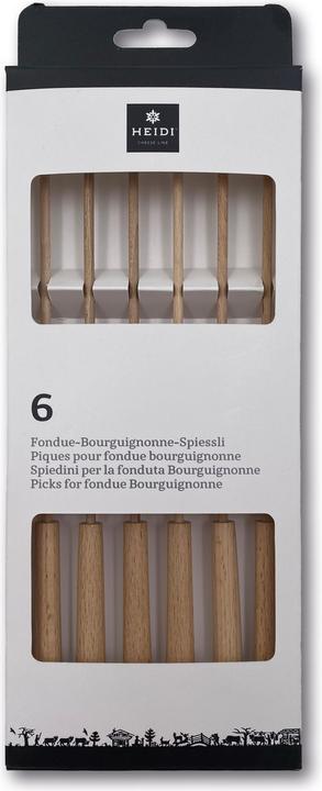 Actual product image Heidi Cheese Line 6 fondue bourguignonne skewers made of beech FSC