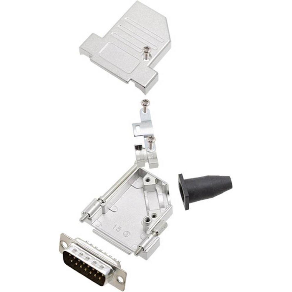 Amphenol D-SUB Stiftleisten-Set, Elektronikkabel + Stecker, Silber