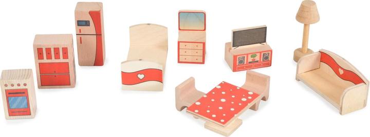 Produktbild Moni Holz-Puppenhaus Elly 11 Möbelstücke