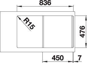 Actual product image Blanco Lantos 45 S-IF Salto (Fitted sink, 86 cm, 50 cm)