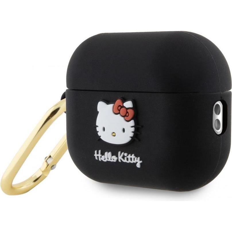 Thumbnail - Hello Kitty HKAP23DKHSK Airpods Pro 2 cover czarny/black Silicone 3D Kitty Head (Kopfhörer Tasche), Kopfhörertasche + Sc...
