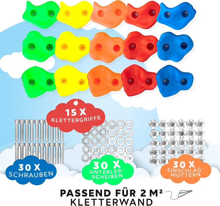 Actual product image GO!elements Climbing holds children 15 pieces (Orange, Red, Blue, Green, Yellow)
