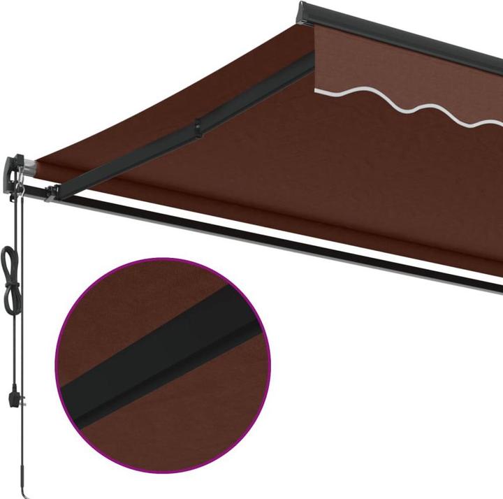 Actual product image vidaXL Markise Gelenkarmmarkise Sonnenmarkise Automatisch Braun 350x250cm (3.50 m)