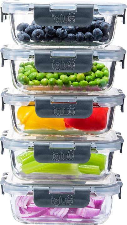 Igluu Meal Prep Glas-Frischhaltedosen-Set (5 Stück, 370 ml) (0.37 l)
