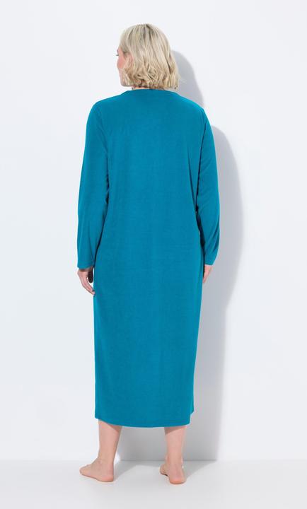 Image du produit Ulla Popken Peignoir en tissu éponge, doux et confortable - fermeture à glissière à double sens (74)