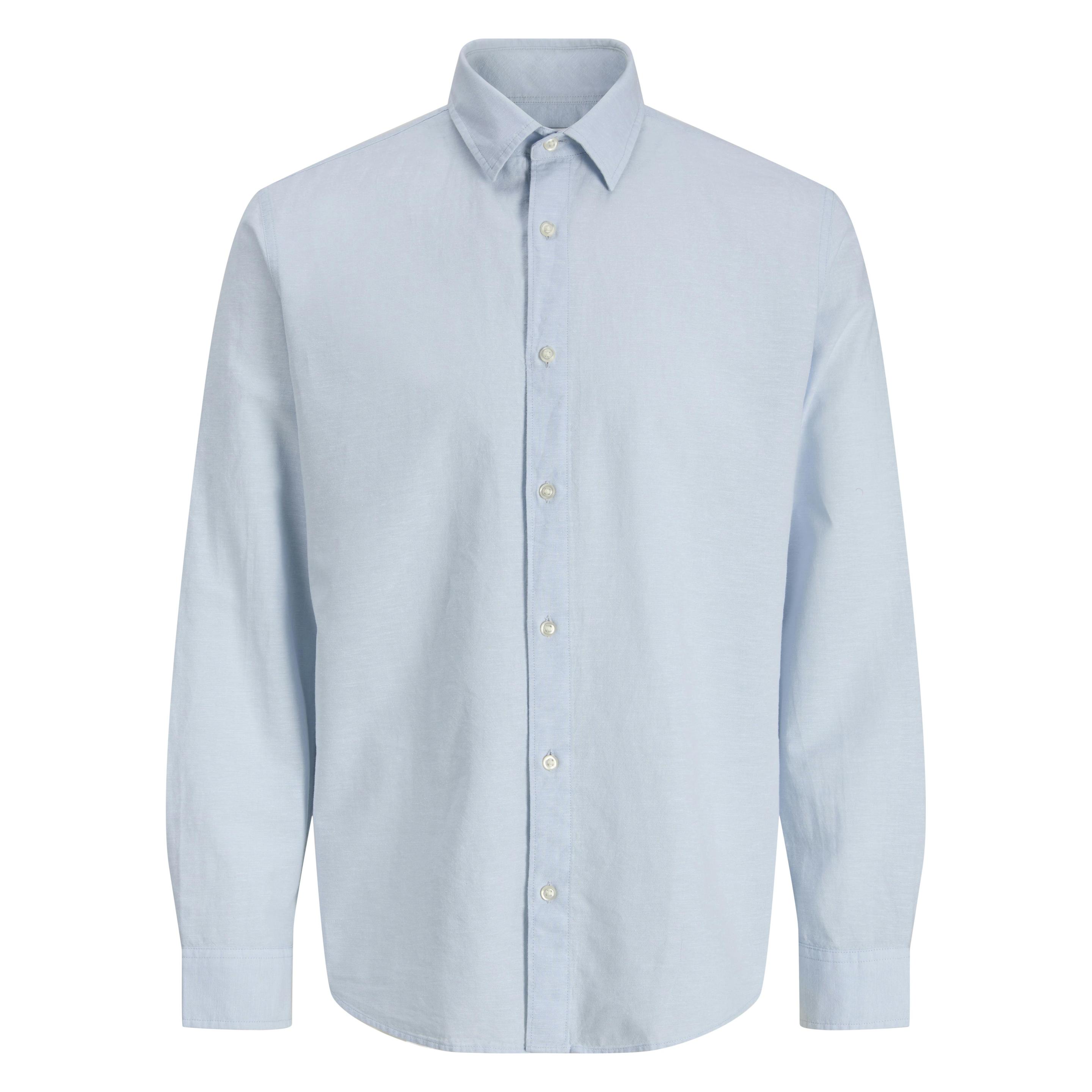 Jack & Jones, Herren, Hemden, Jjebreeze Linen Blend Shirt L/S Sn, Blau, (M)