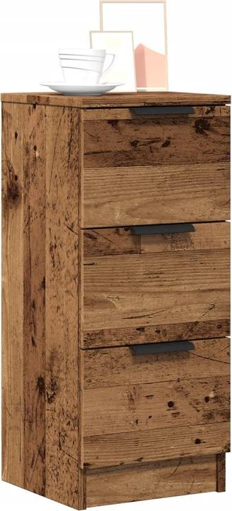 Produktbild vidaXL Sideboard mit Schubladen Kommode Anrichte Schrank 2 Stk. Altholz-Optik (30 x 30 x 70 cm)