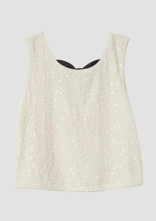 Immagine prodotto s.Oliver Bluse Samttop mit Pailletten, Cut-Out und Schleife (146, 152)