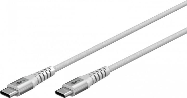 Immagine prodotto Goobay Cavo tessile da USB-C a USB-C con spine in metallo, 1 m, bianco (1 m, USB 2.0, 60 W)