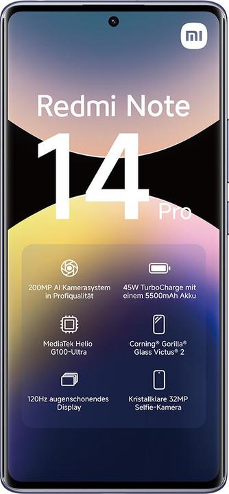 Immagine prodotto Xiaomi Redmi Note 14 Pro (512 GB, Aurora Viola, 6.67", Doppia SIM, 4G)